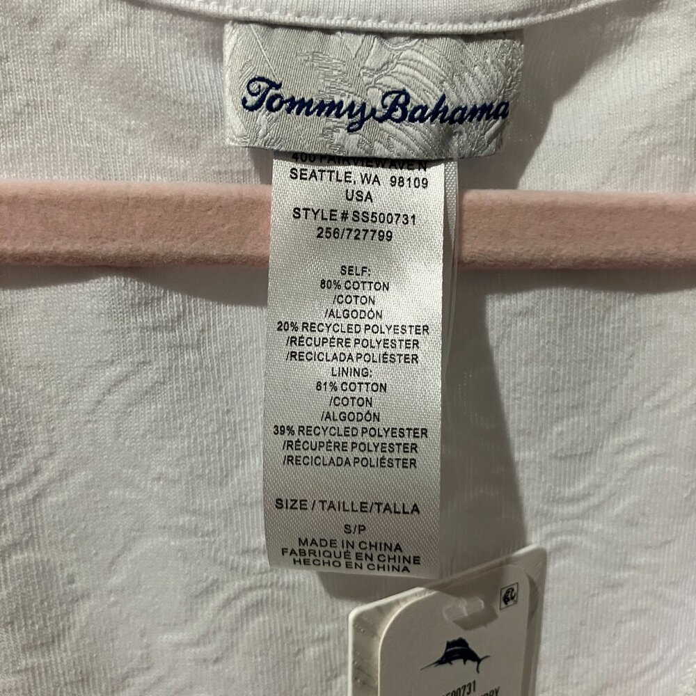 NWT Tommy Bahama Textured Terry Beach Romper in White Sz Small Fits Like Sz 6-8 - Picture 13 of 15
